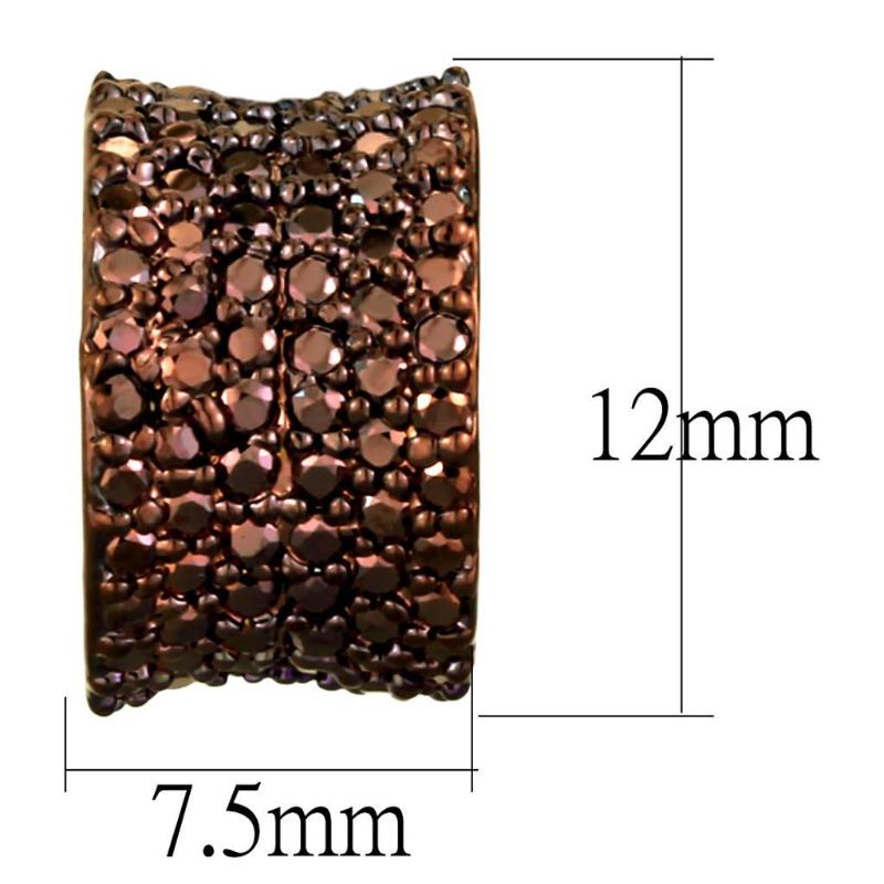 IP Coffee light Brass Earrings with AAA Grade CZ in Light Coffee
