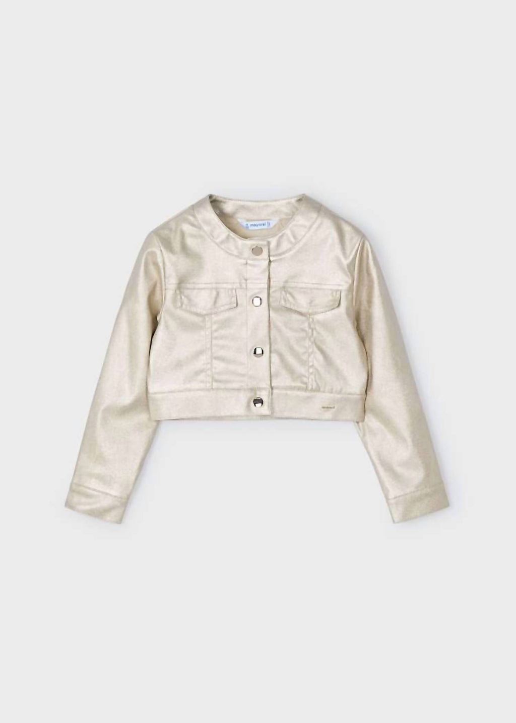 Girls Metallic Jacket In Golden