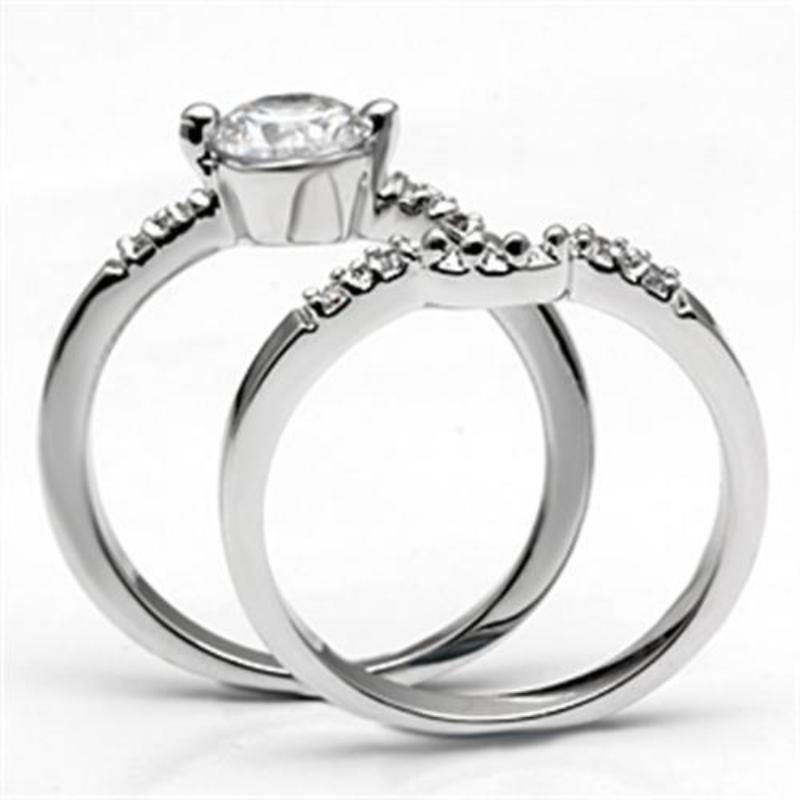 Rhodium Brass Ring with AAA Grade CZ in Clear