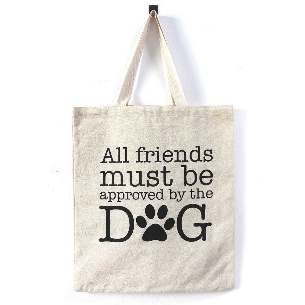 Dog Lover Message Printed Shoulder Tote Bag