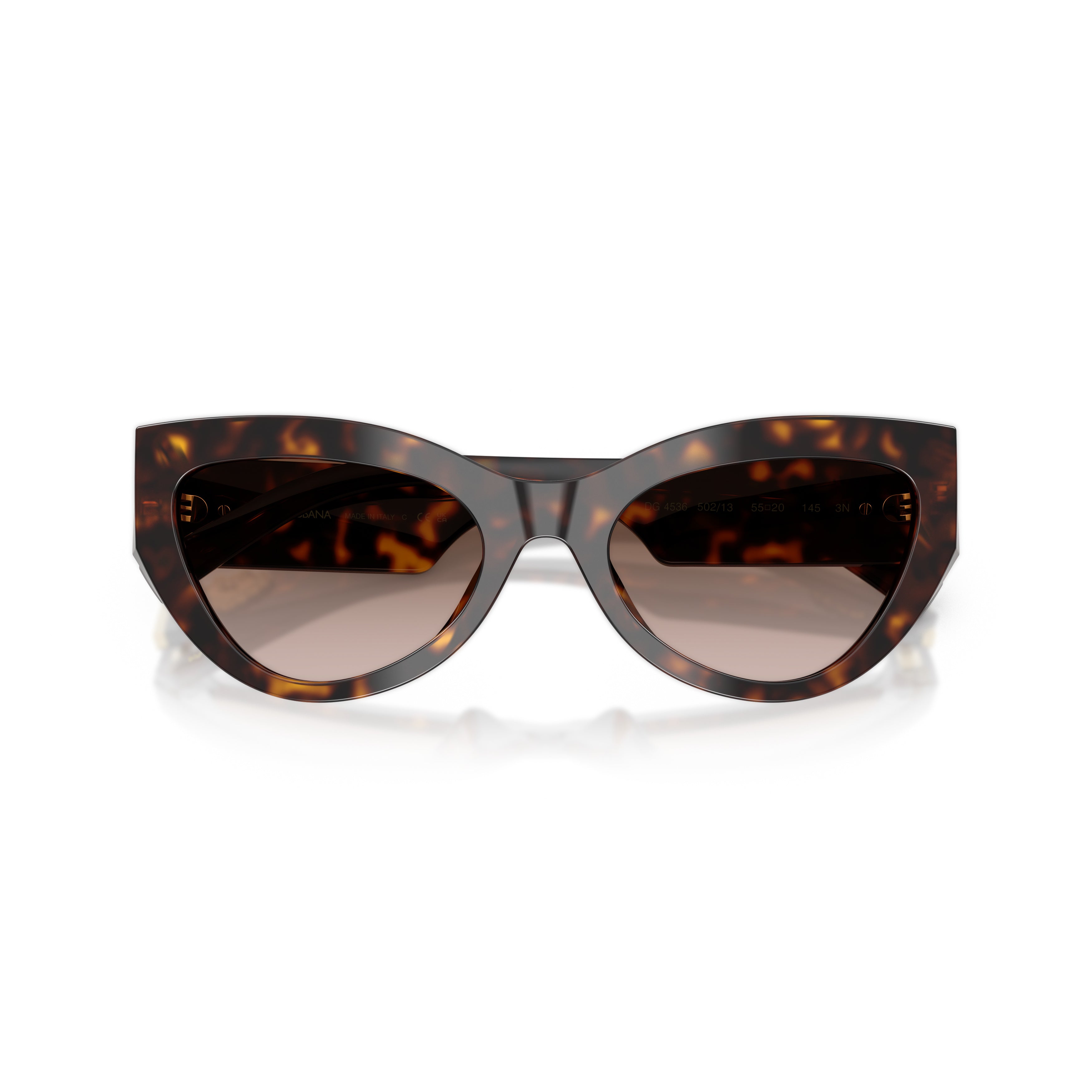 Cat-Eye Sunglasses With Tortoiseshell Frame And Gold Embellishments