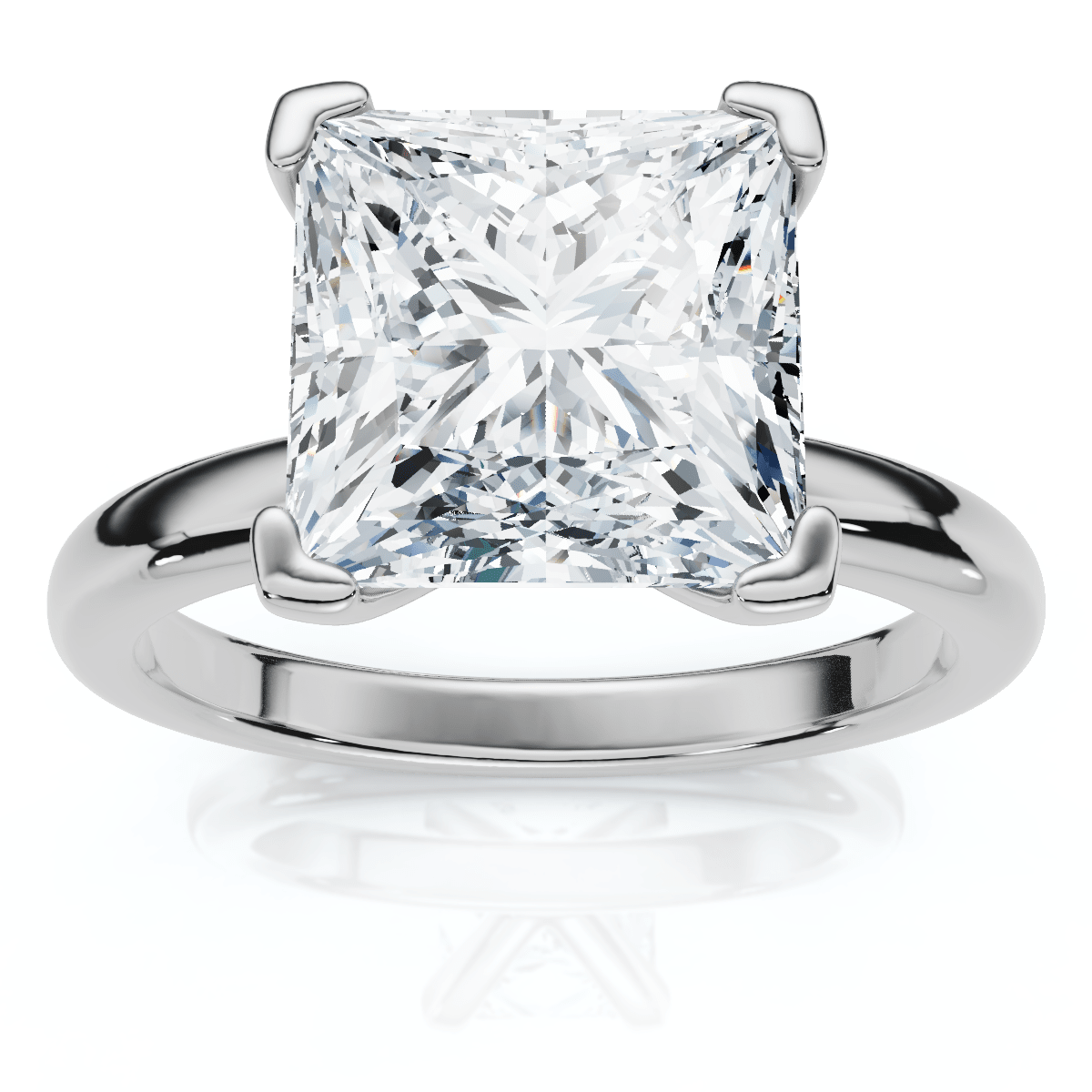 Certified 2 1/2Ct Princess Cut Diamond Engagement Ring 14k Gold or Pt Lab Grown