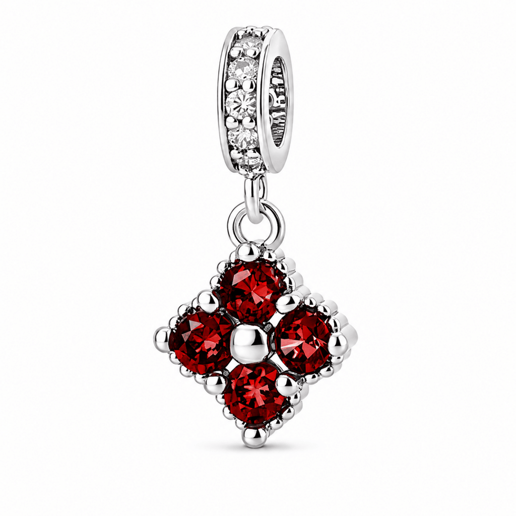 Birthstone Blossom Flower Dangle Charm