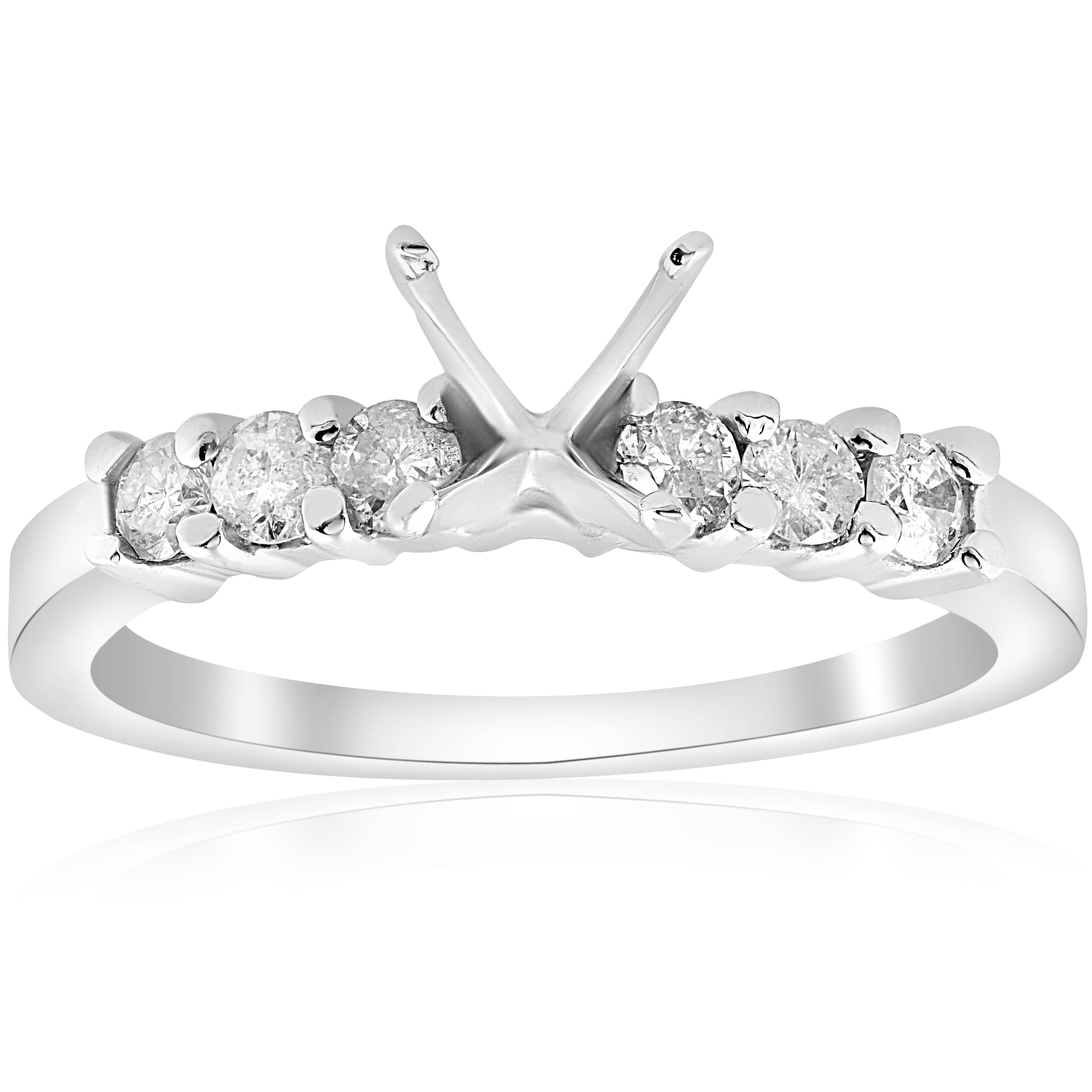 1/2ct Diamond Engagement Semi Mounting Ring Setting 14K Size Selectable