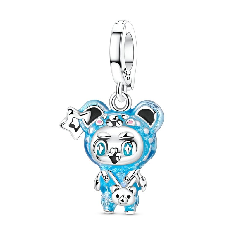 Blue Bear Costume Girl Dangle Charm
