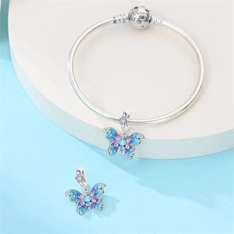 Blue & Purple Butterfly Grace Dangle Charm