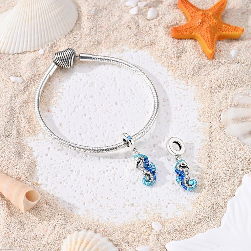 Blue Seahorse Dangle Charm