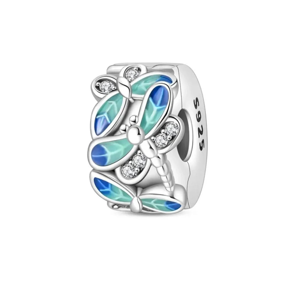 Blue & Turquoise Dragonfly Clip Charm
