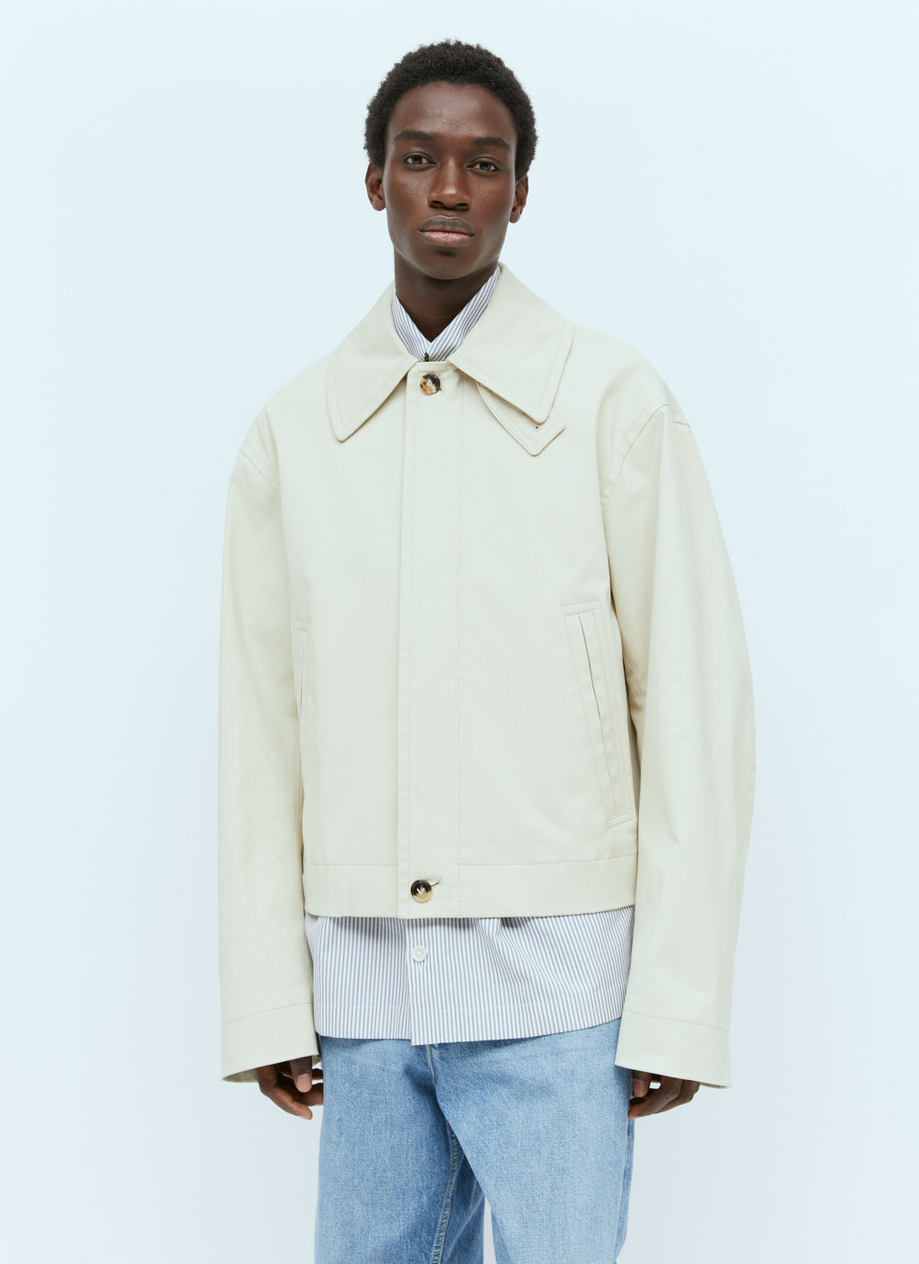 Bottega Veneta Men Canvas Blouson Jacket