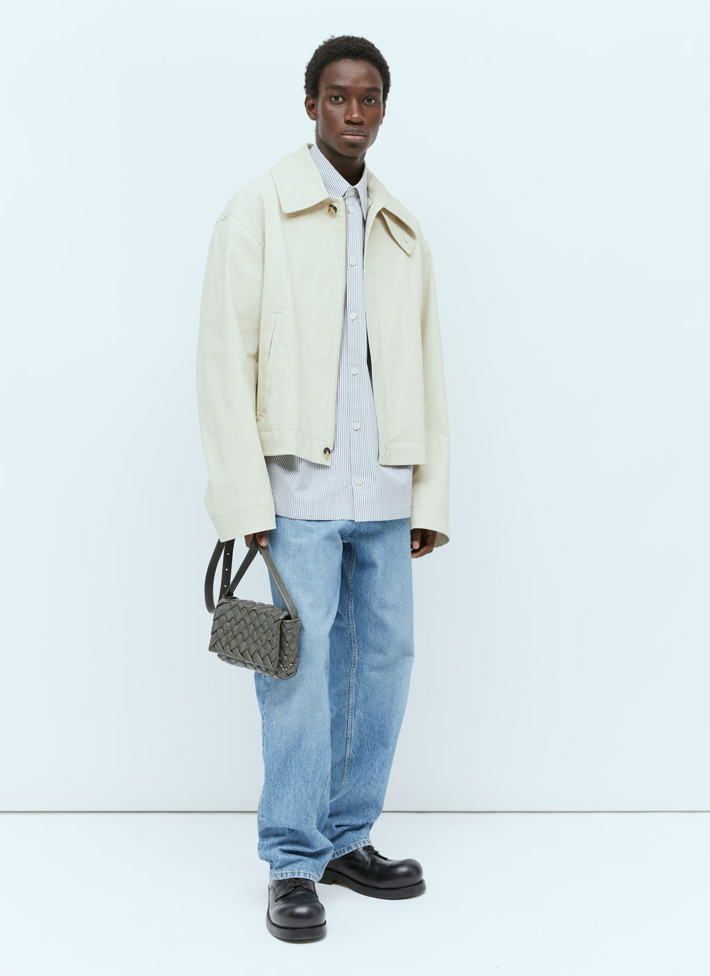 Bottega Veneta Men Canvas Blouson Jacket