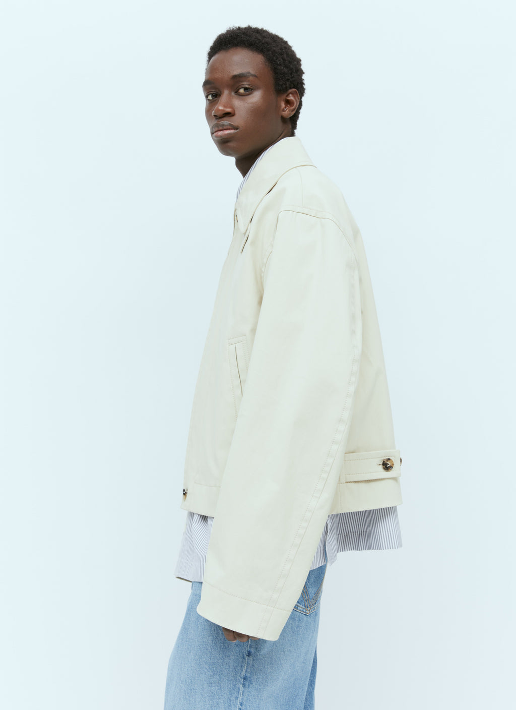 Bottega Veneta Men Canvas Blouson Jacket