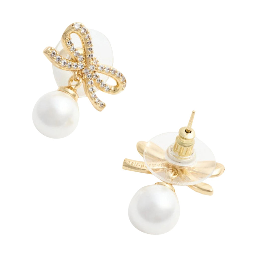 Self Portrait Women Bow Pearl Earrings