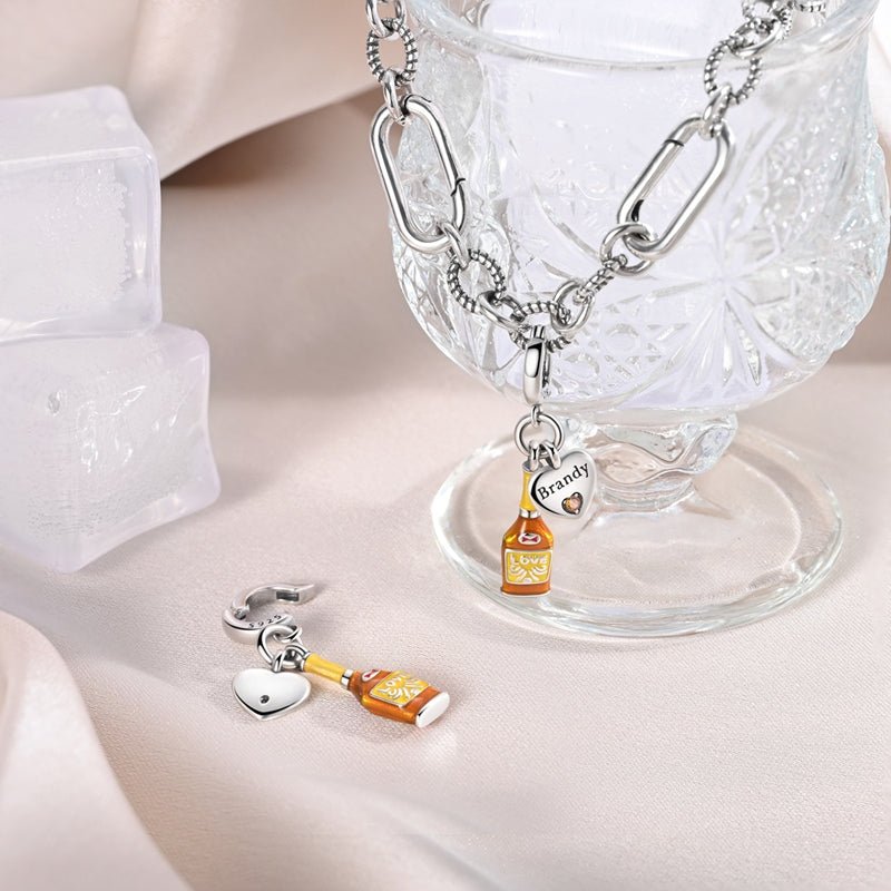 Brandy Bottle & Heart “Brandy Lover” Dangle Charm