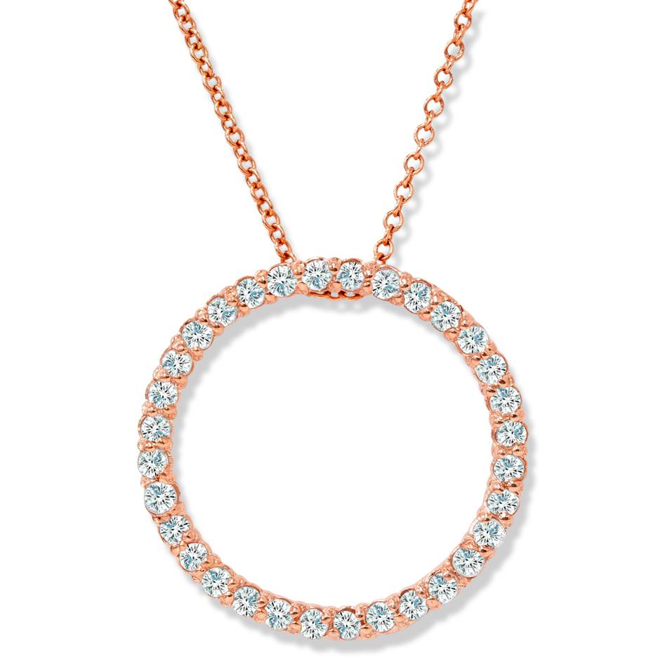 1/2ct Circle Diamond Pendant 14K Rose Gold