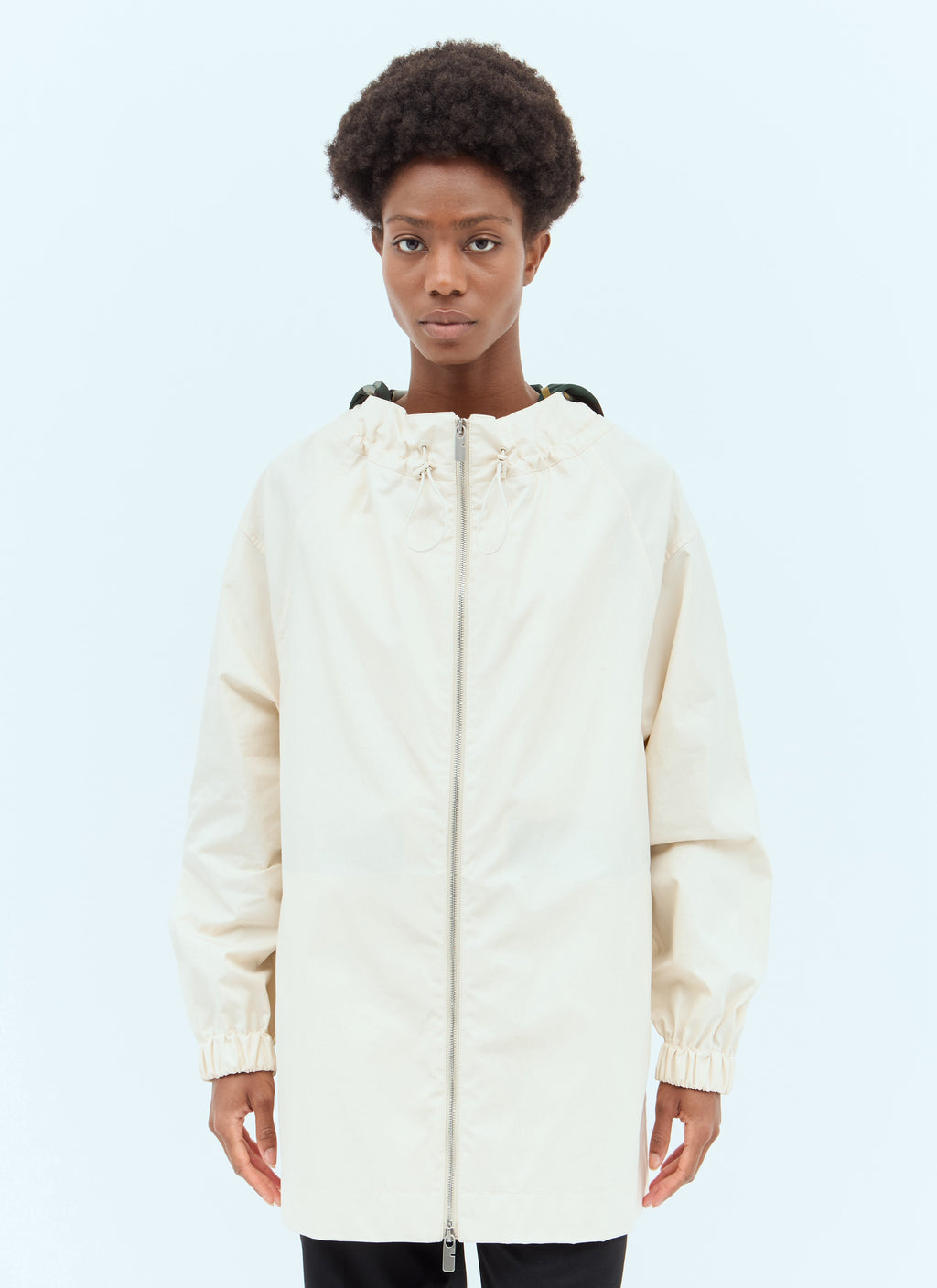 Burberry Women Check Hood Gabardine Parka