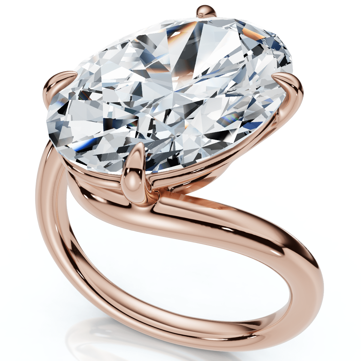 Certified 7Ct Aire Oval Cut Diamond Solitaire Engagement Ring 14k Gold Lab Grown