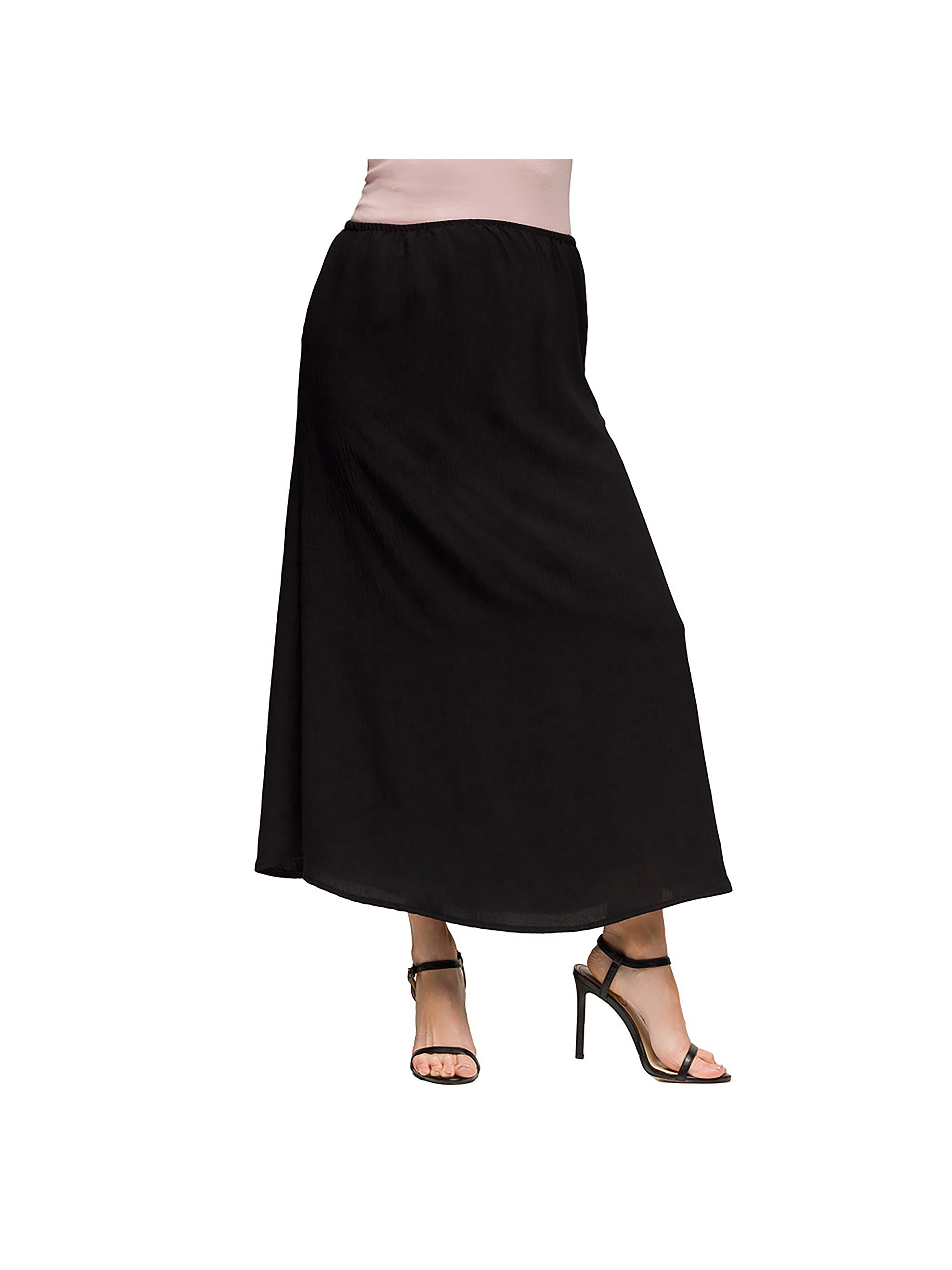 24seven Comfort Apparel Maternity Elastic Waist A Line Maxi Skirt