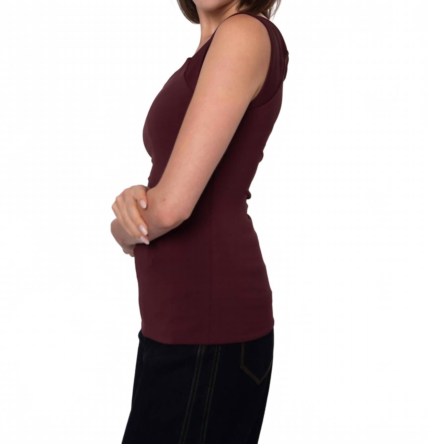 Off Shoulder Top In Prune