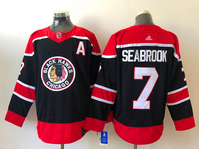 Men's Chicago Blackhawks Brent Seabrook #7 Black Breakaway Player jersey