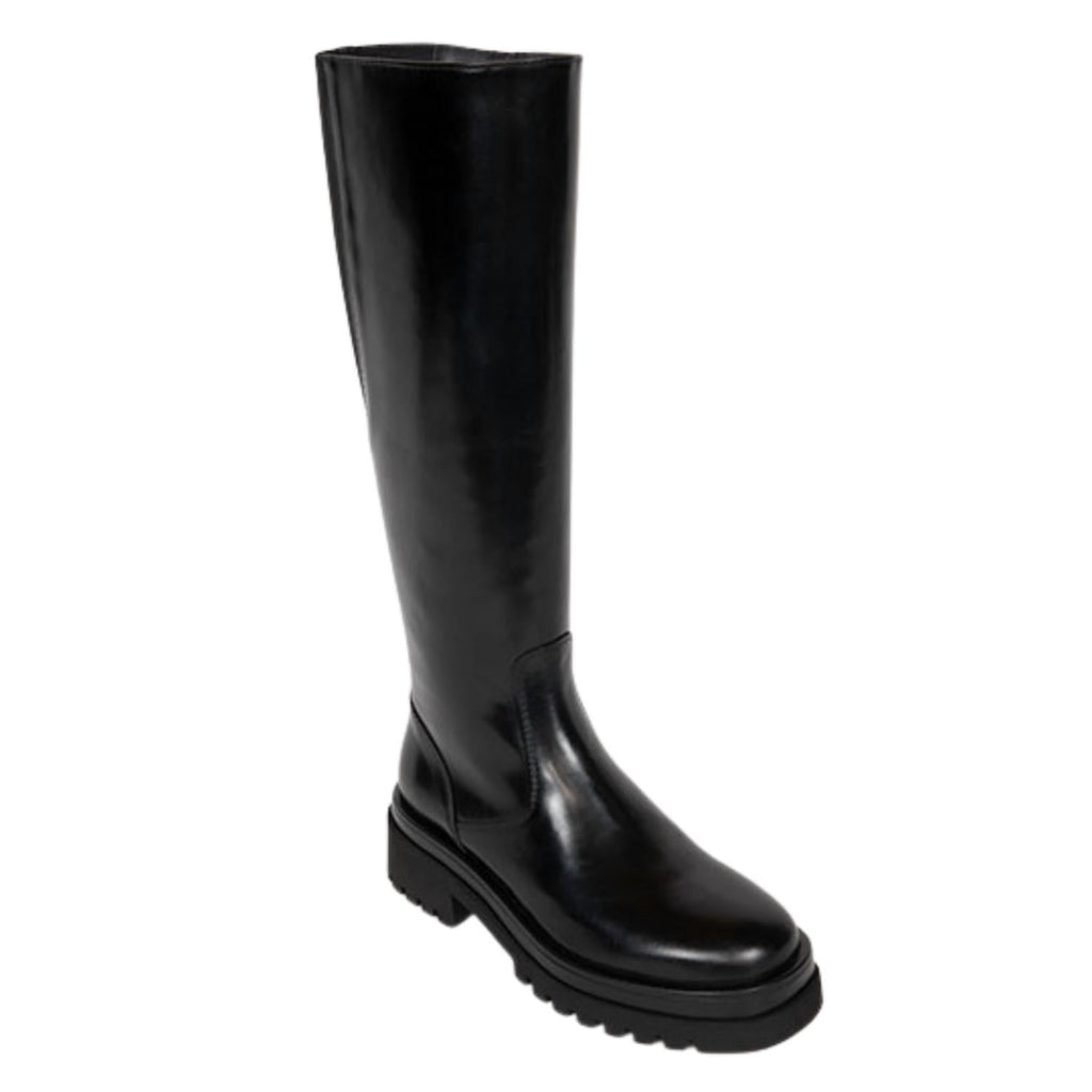Women's Golva Leather Knee High Boots In Poncho Negro