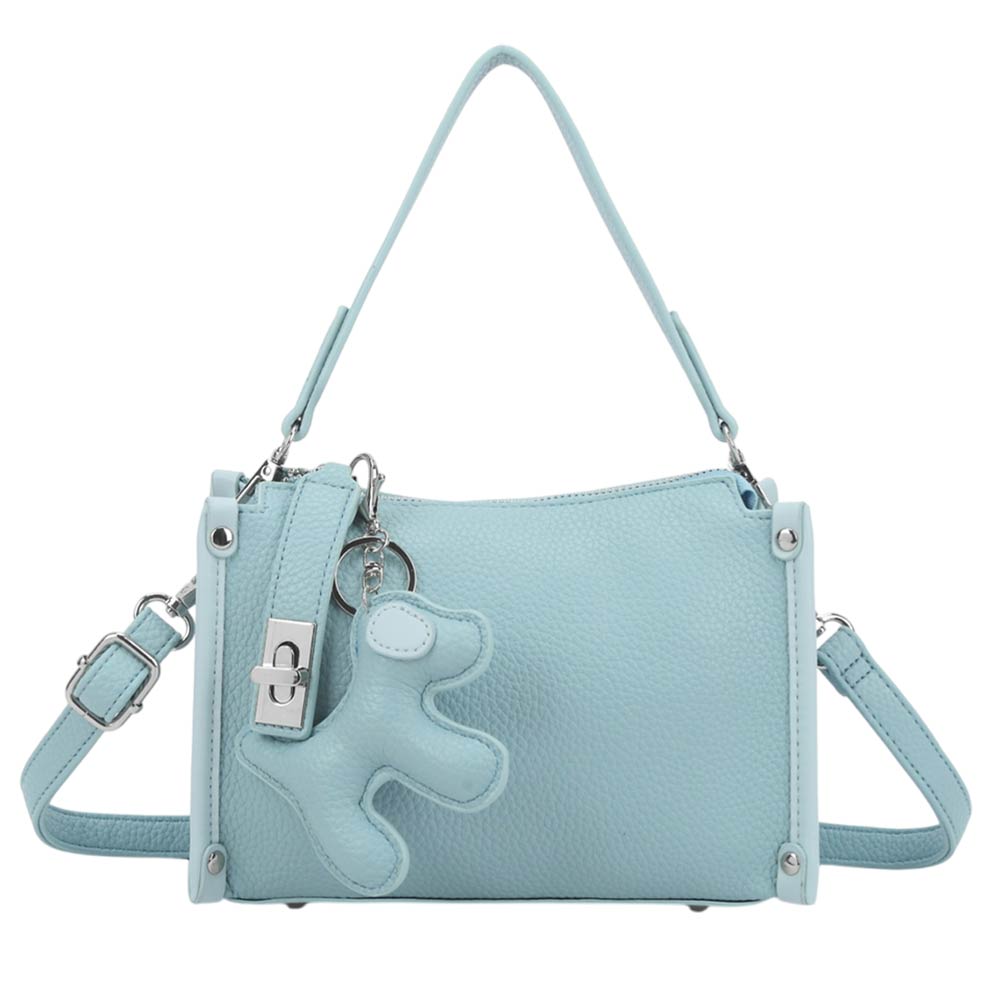 Faux Leather Dog Bag Charm Mini Shoulder Crossbody Bag