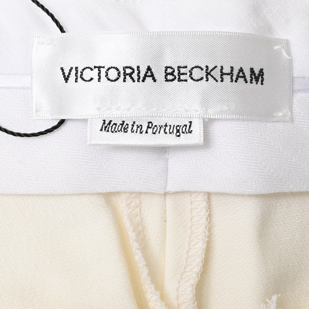 Victoria Beckham Flared Pants in White Wool
