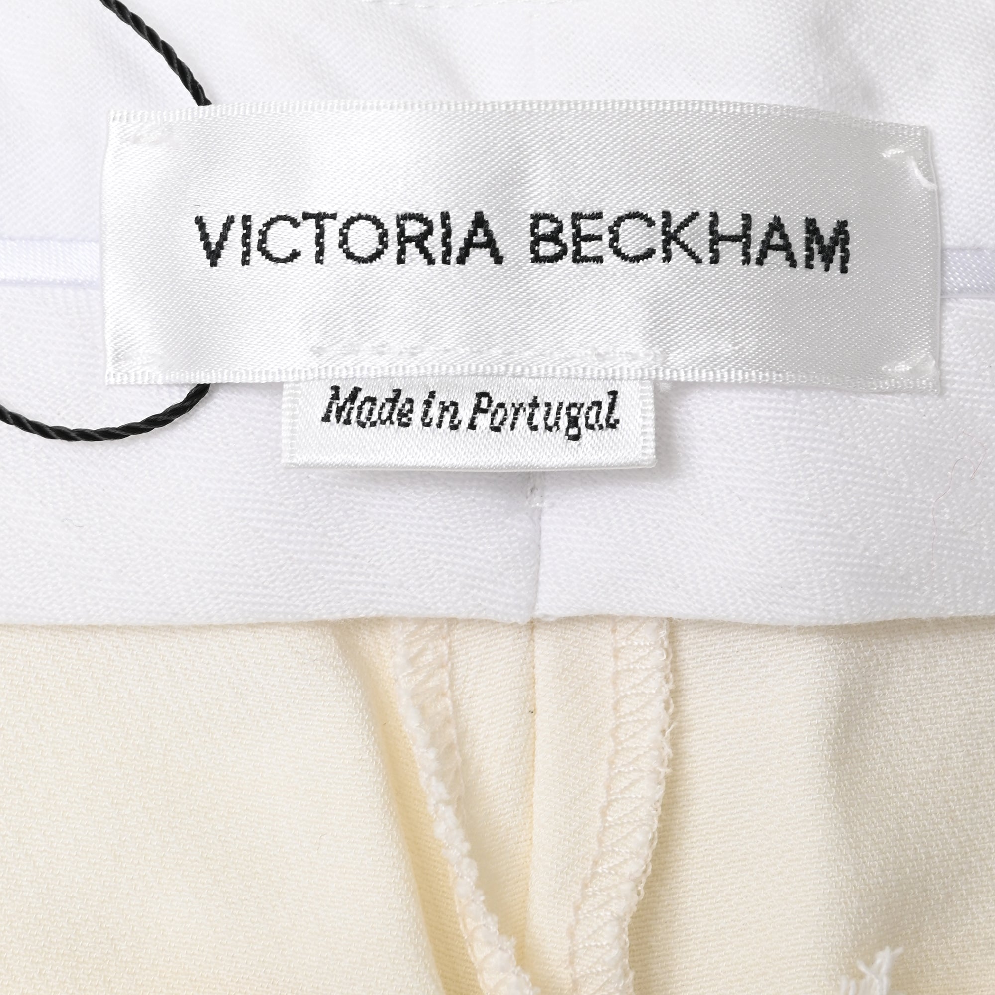 Victoria Beckham Flared Pants in White Wool