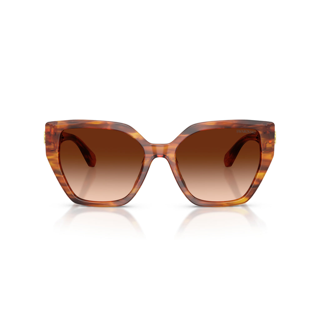 0Sk6044U Oversized Geometric Sunglasses with Tortoiseshell Acetate