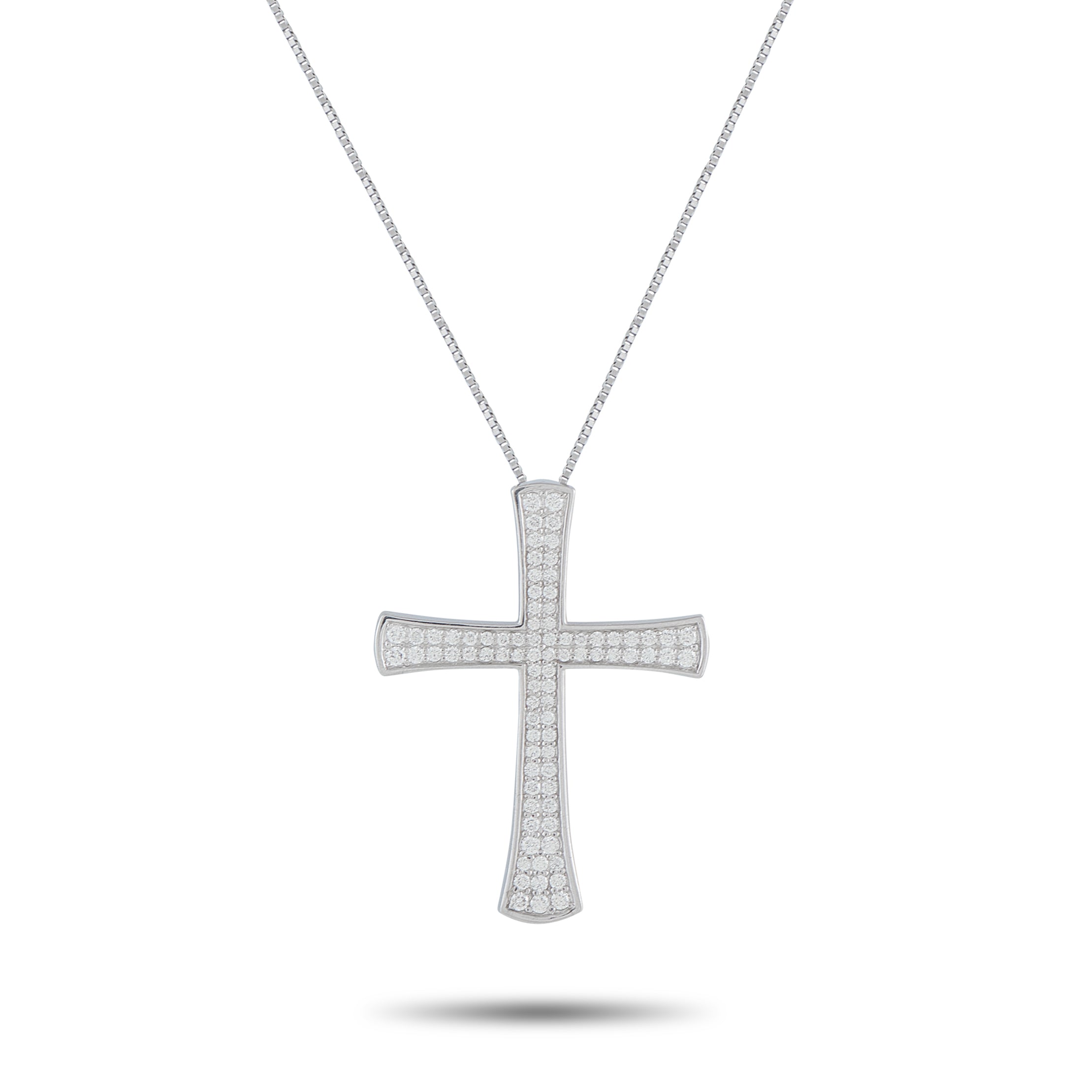LB Exclusive Platinum 0.60ct Diamond Cross Pendant Necklace MF07-041026