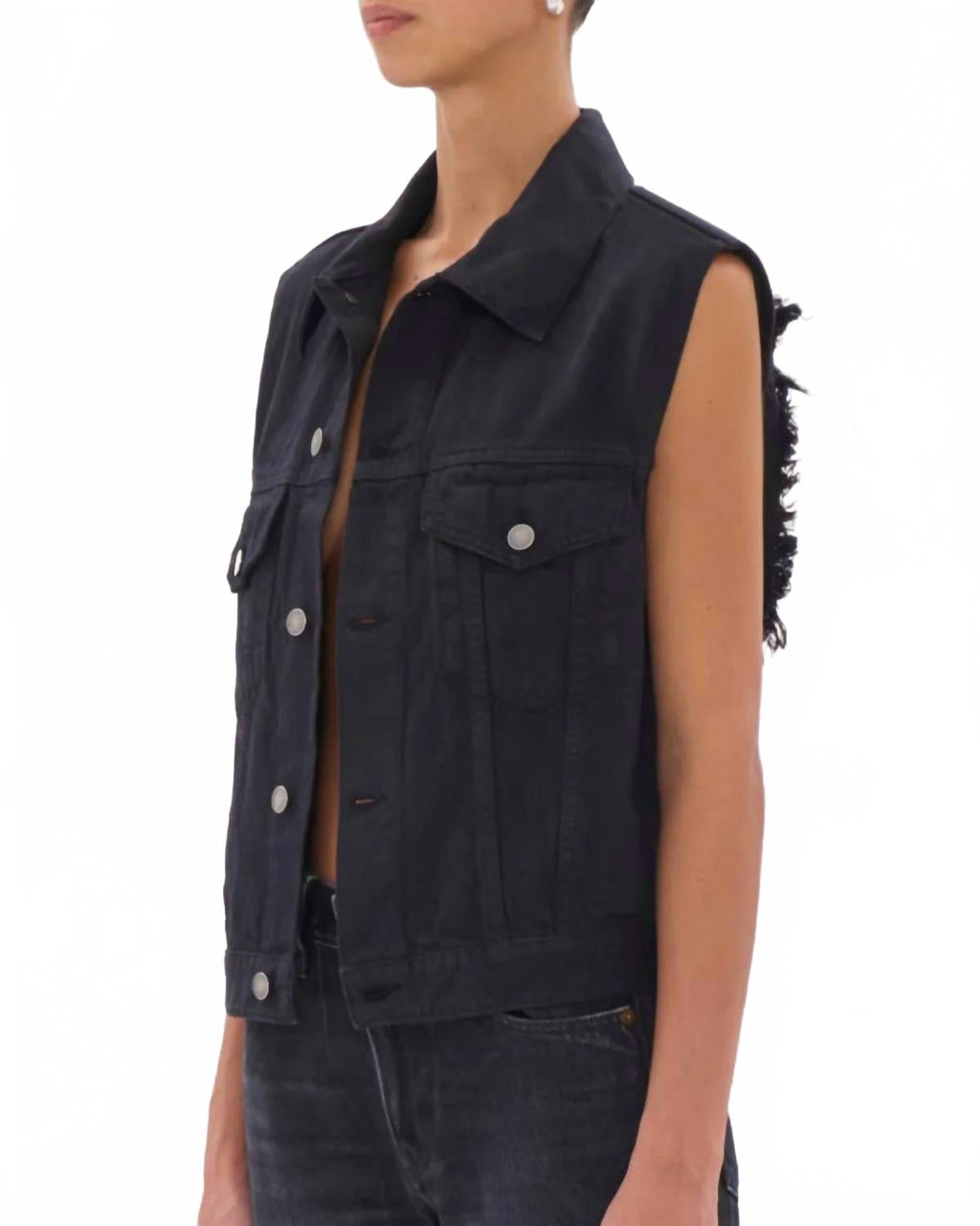 Ryder Satin Bull Vest In Carbon