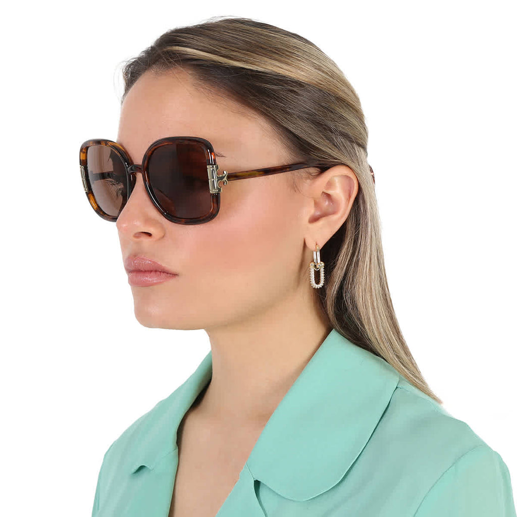 Tory Burch Solid Brown Square Ladies Sunglasses TY9063U 151973 56