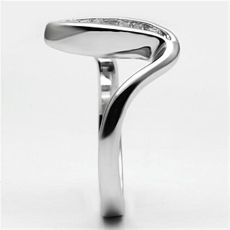 Rhodium Brass Ring with AAA Grade CZ in Clear