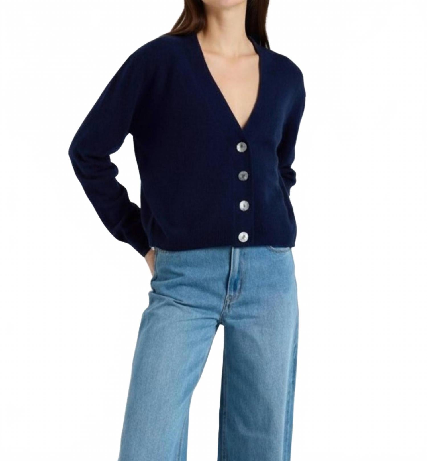 Alani Cashmere Cardigan In Navy