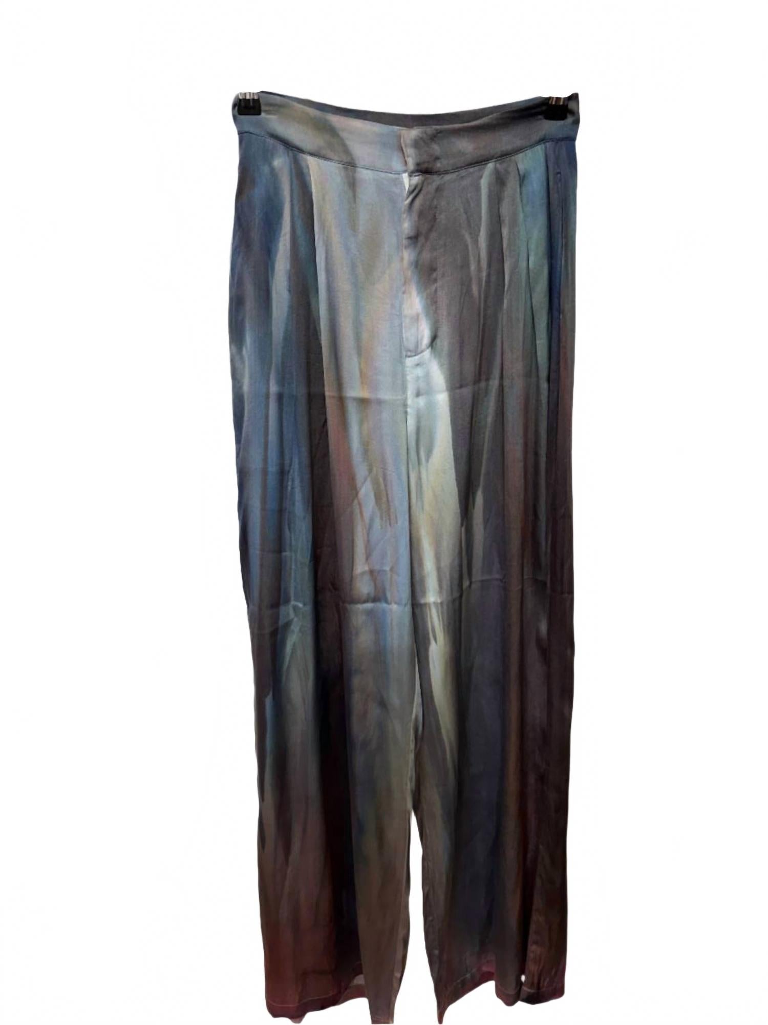 Women's Silk Pleat Pants In Smoke Stack
