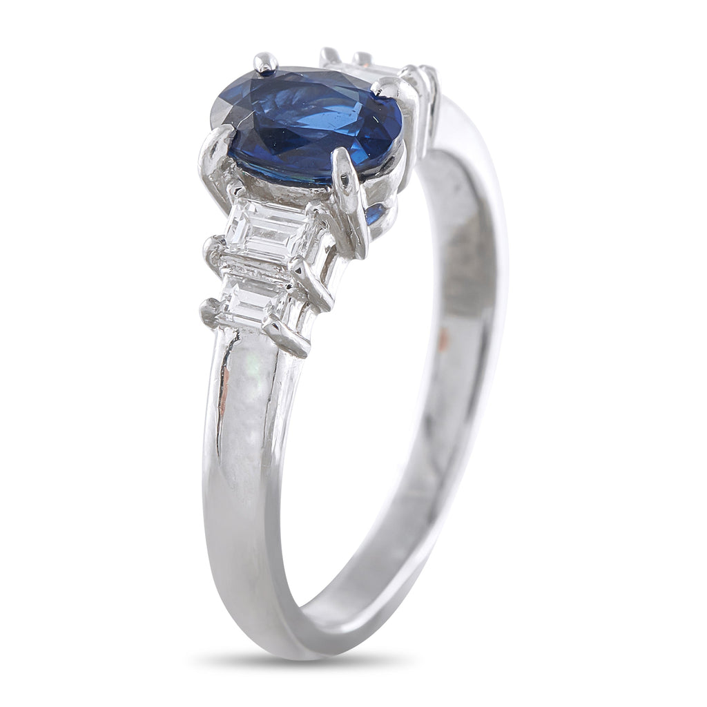 LB Exclusive Platinum 0.30ct Diamond and Sapphire Ring MF28-041426