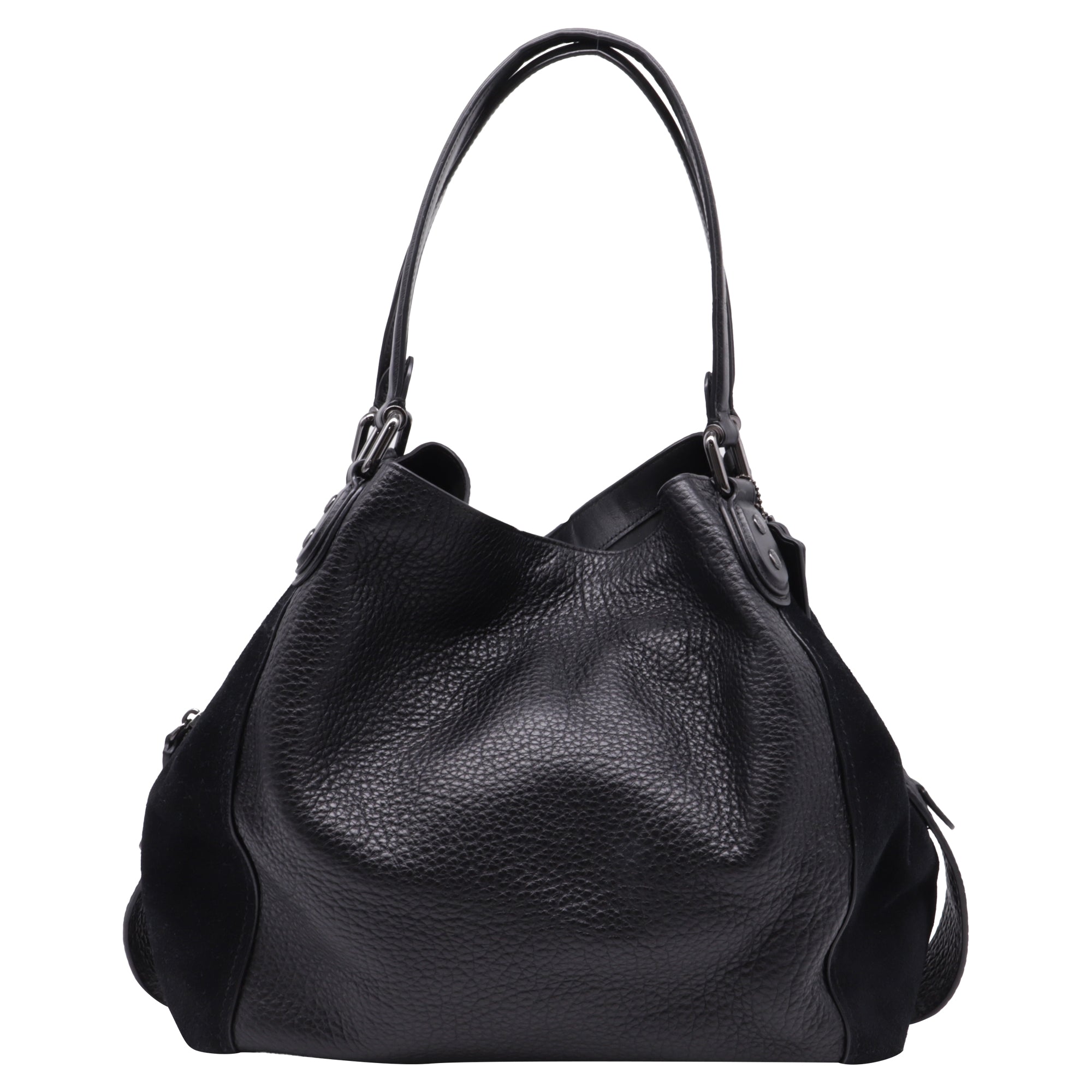 Coach Large Edie Shoulder Bag in Black Leather