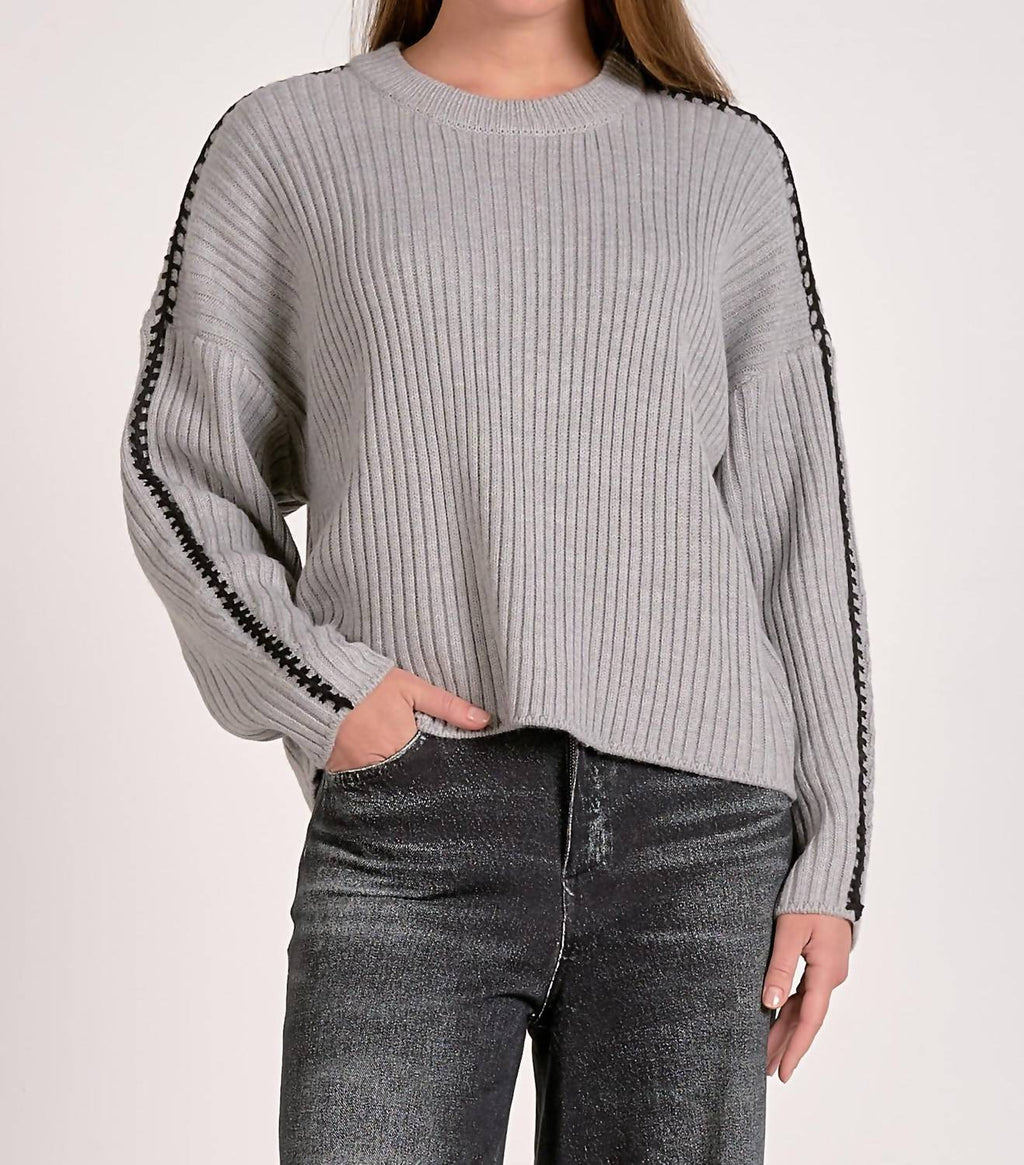 The Hunley Sweater In Grey/ Black