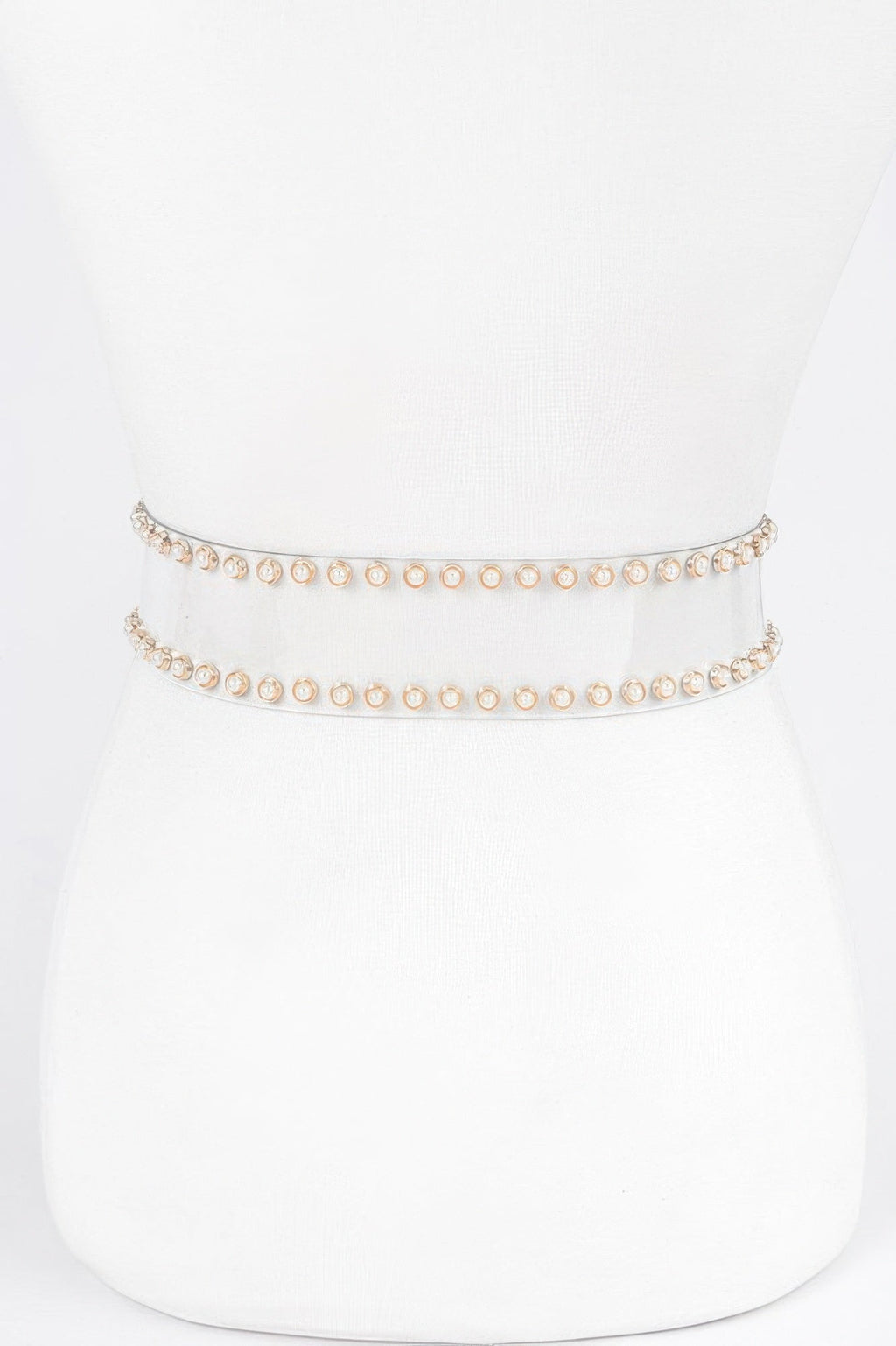 Rhinestone Buckle Plus Size Clear Belt W/stones