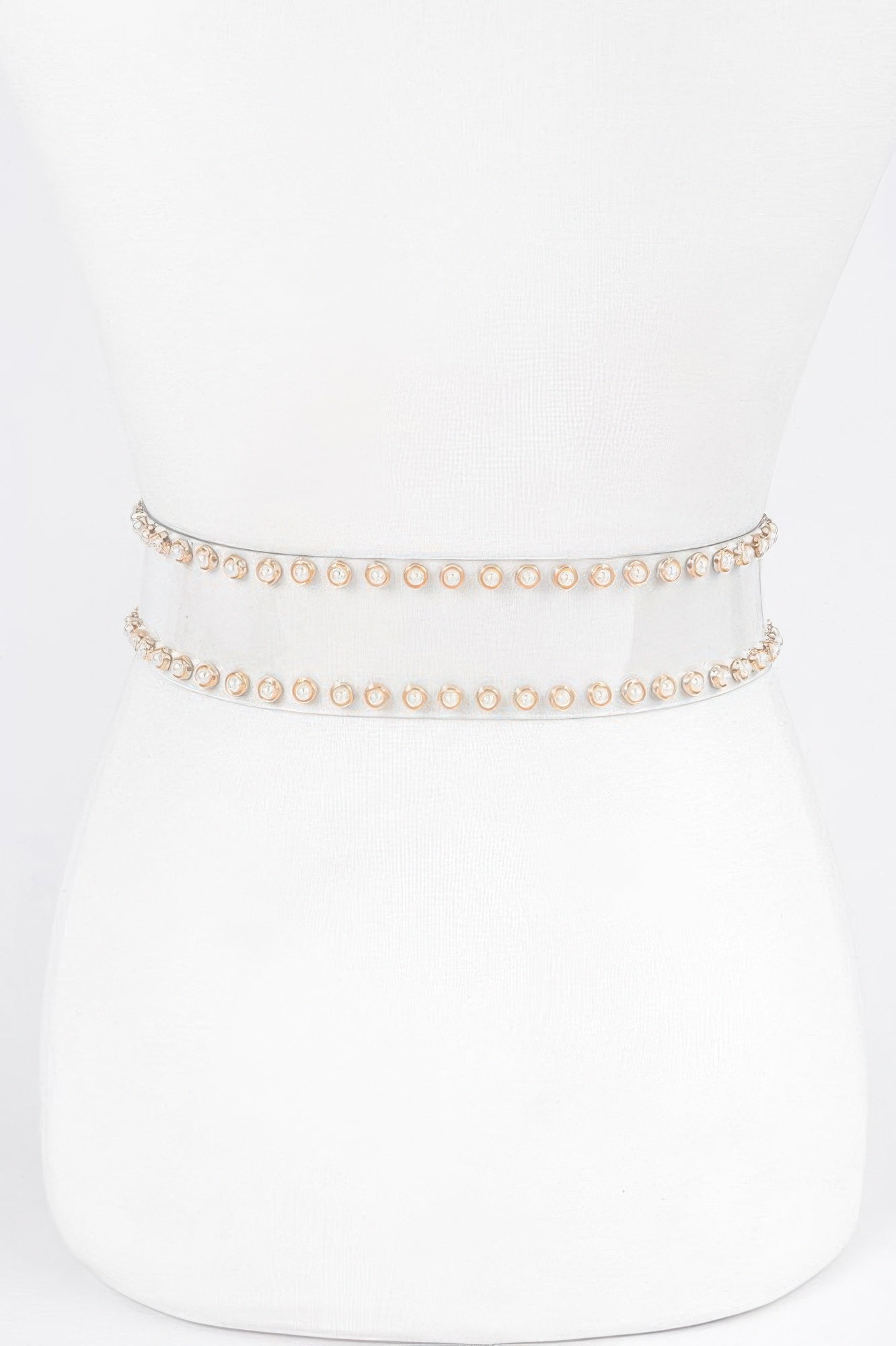 Rhinestone Buckle Plus Size Clear Belt W/stones