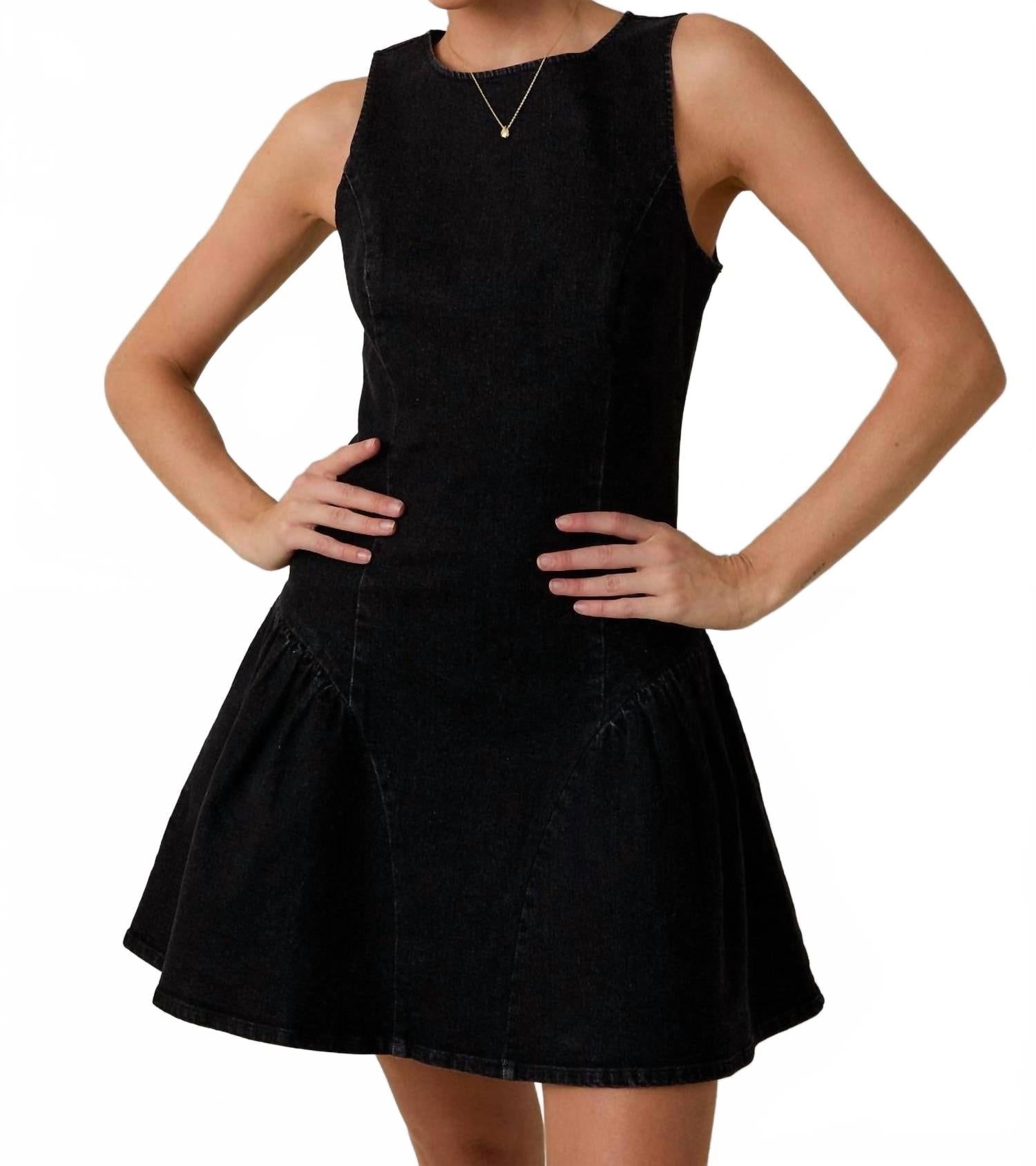Waist Not Stretchy Mini Dress In Black