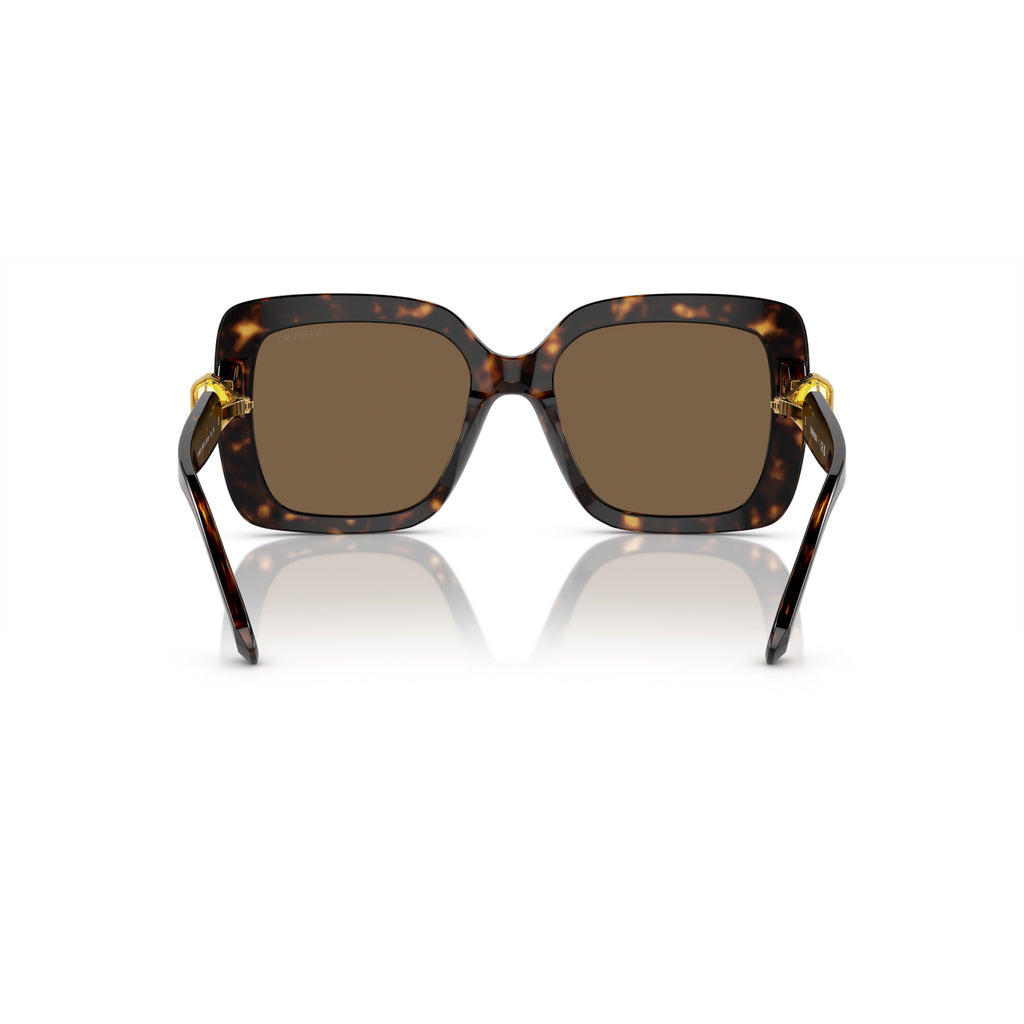 0Sk6001 Oversized Tortoiseshell Acetate Square Sunglasses with Gold Accents