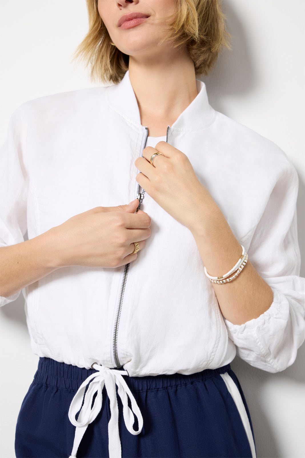 Women's Noa Relaxed Linen Bomber Jacket