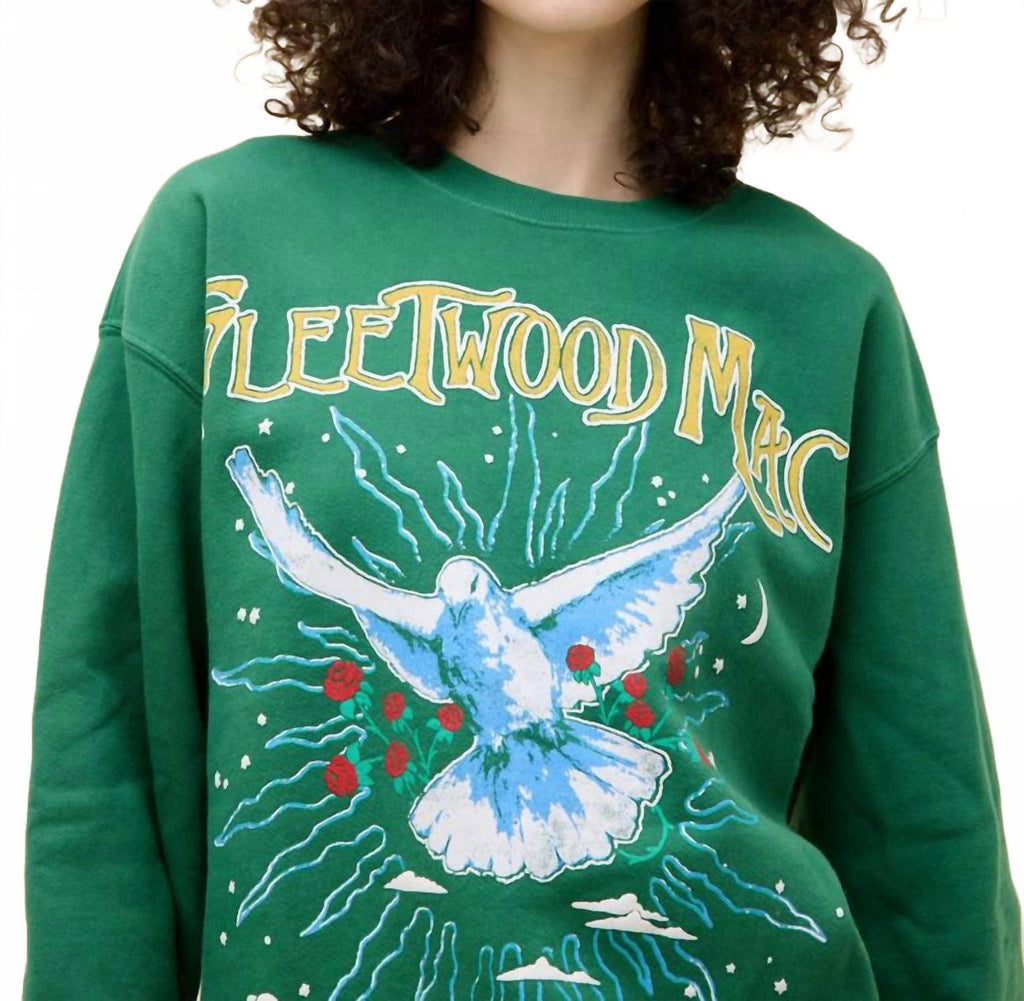 Fleetwood Mac Jones Beach Bf Crew Sweatshirt In Amazon Green