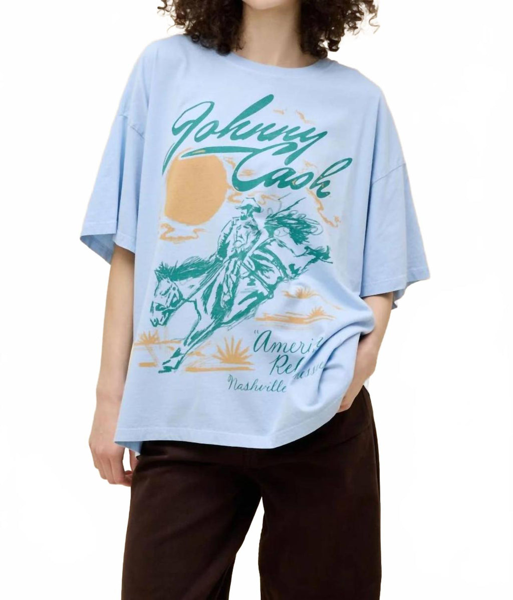 Johnny Cash American Rebel Tee In Airey Blue