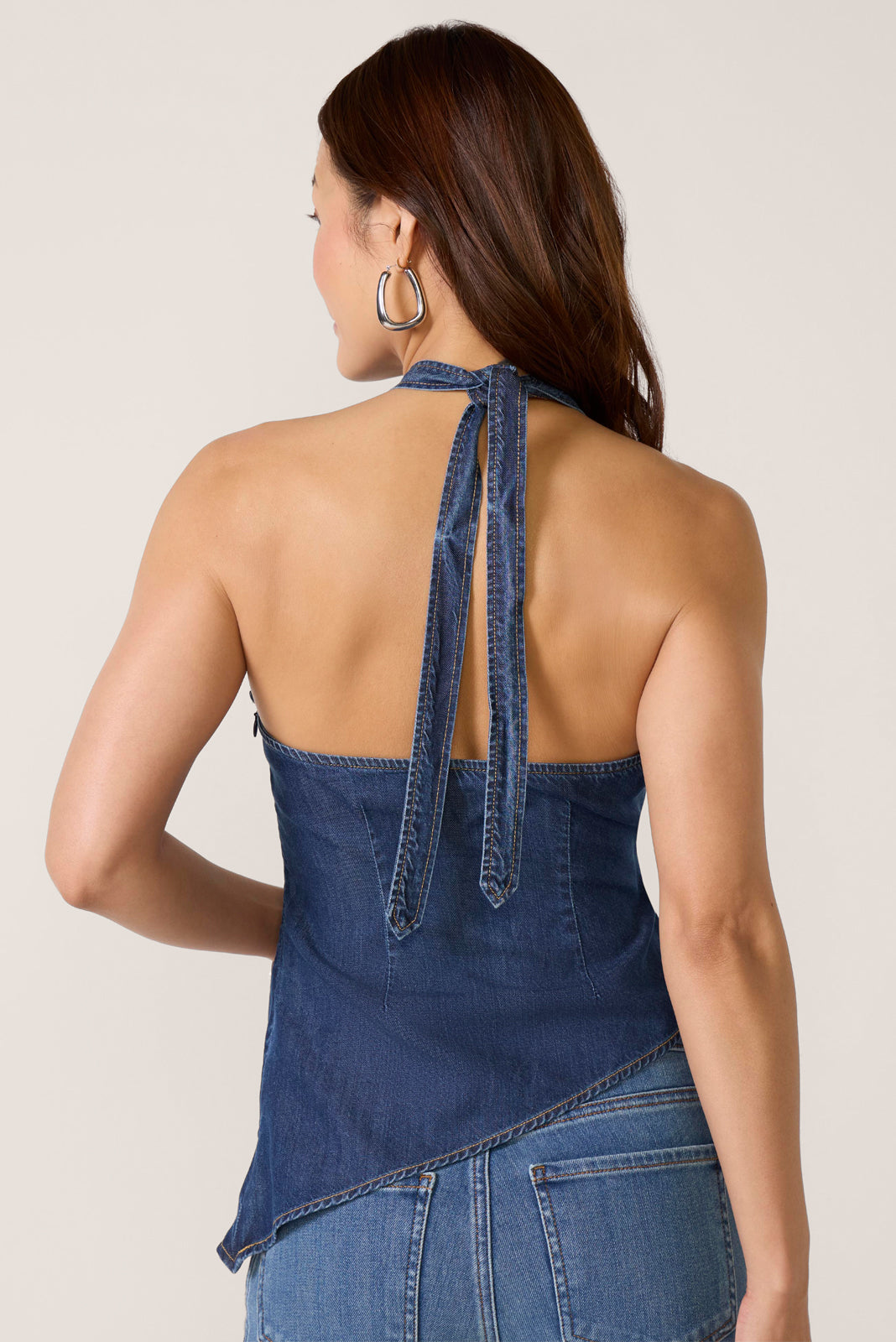 Women's Asymmetrical Hem Halter Top