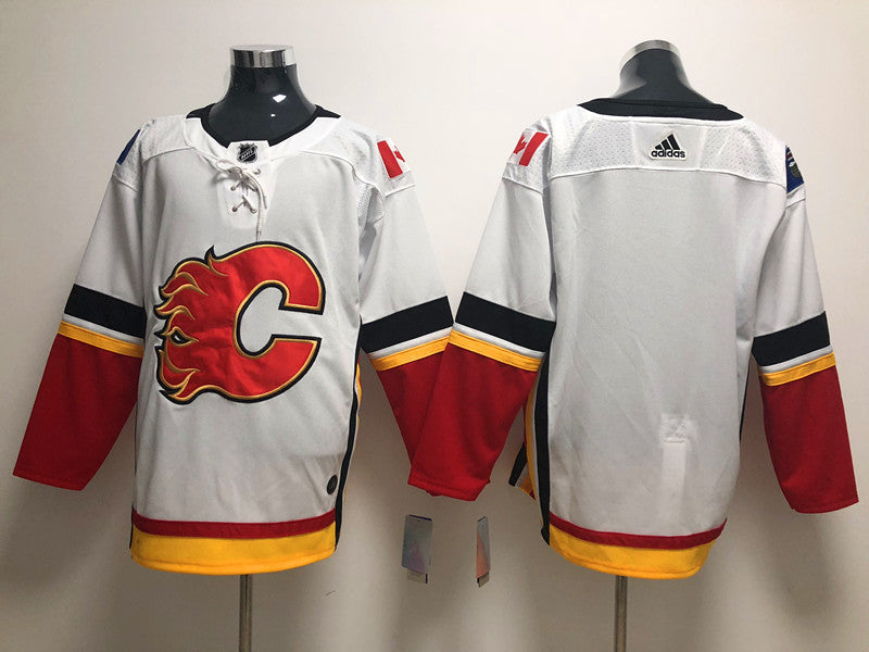 Men's Calgary Flames White Blank jersey