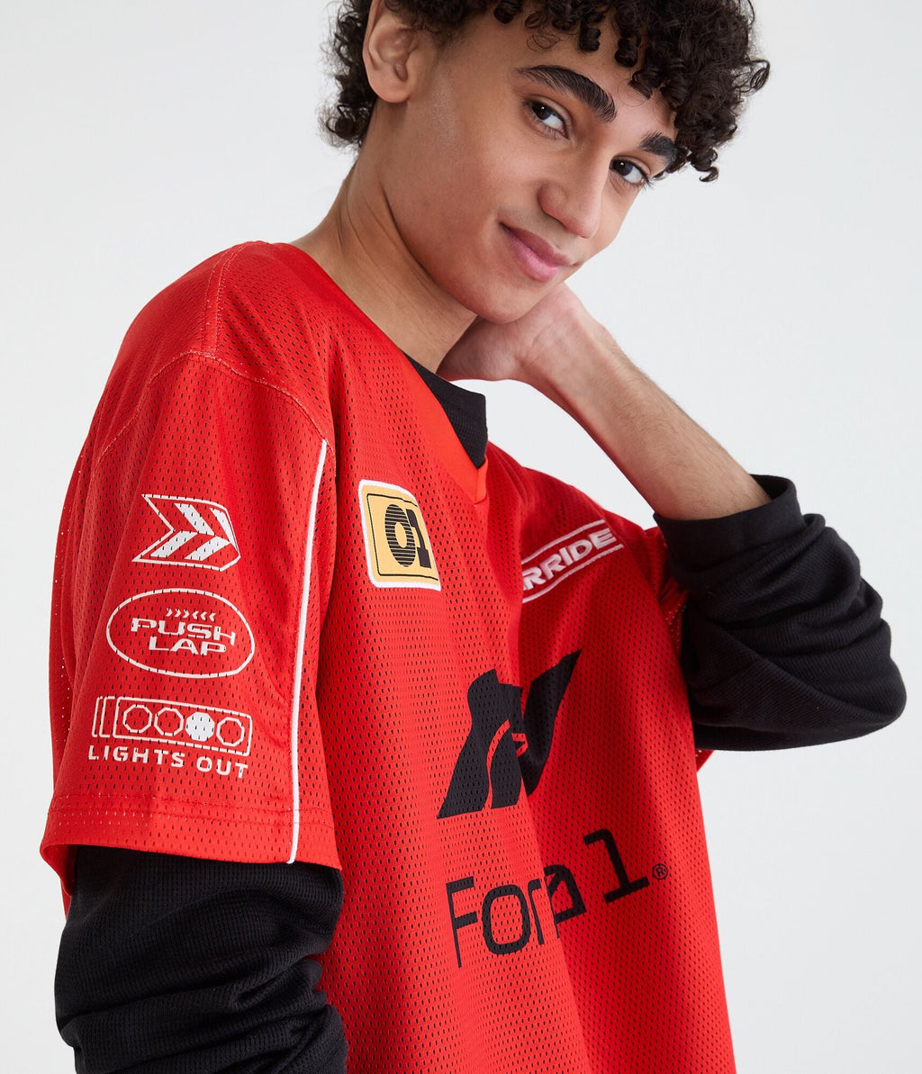 Aeropostale Formula 1 Patch V-Neck Jersey