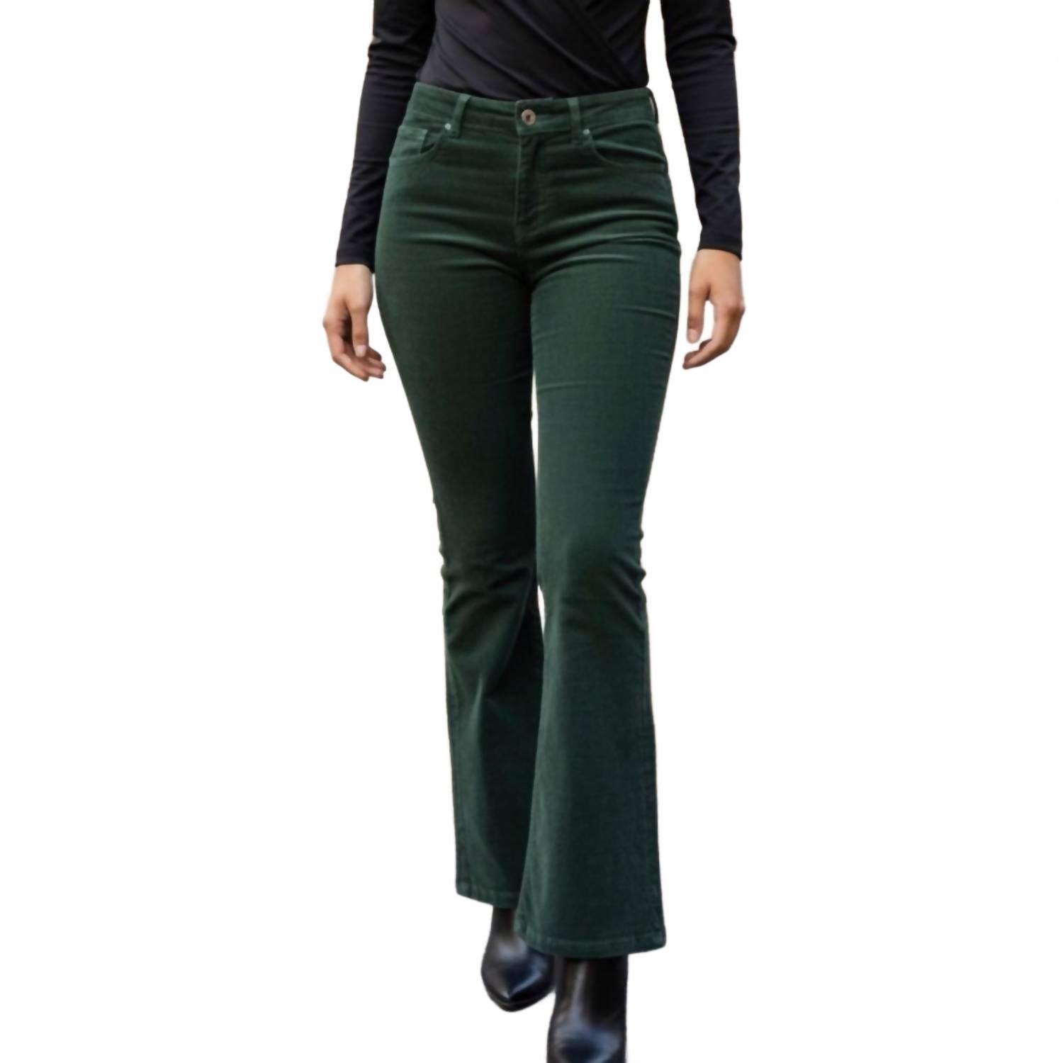 Women's Fairytale Corduroy Flare Pants In Green