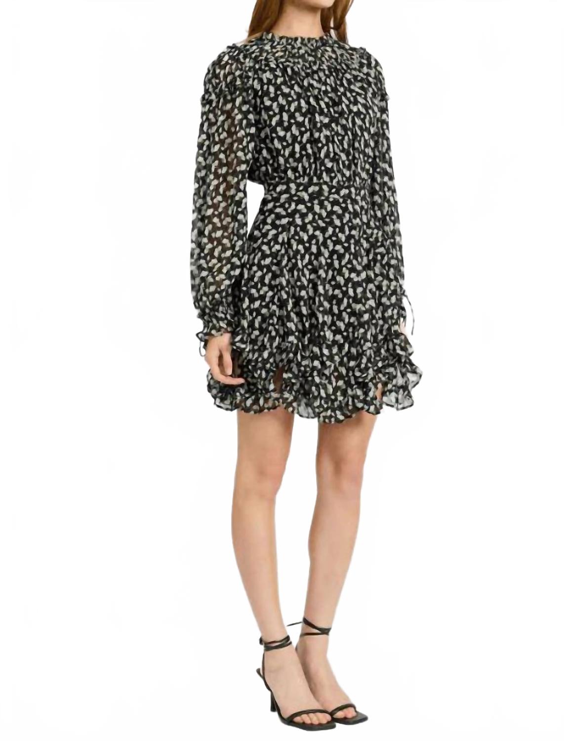 Genevieve Chiffon Mini Dress In Black