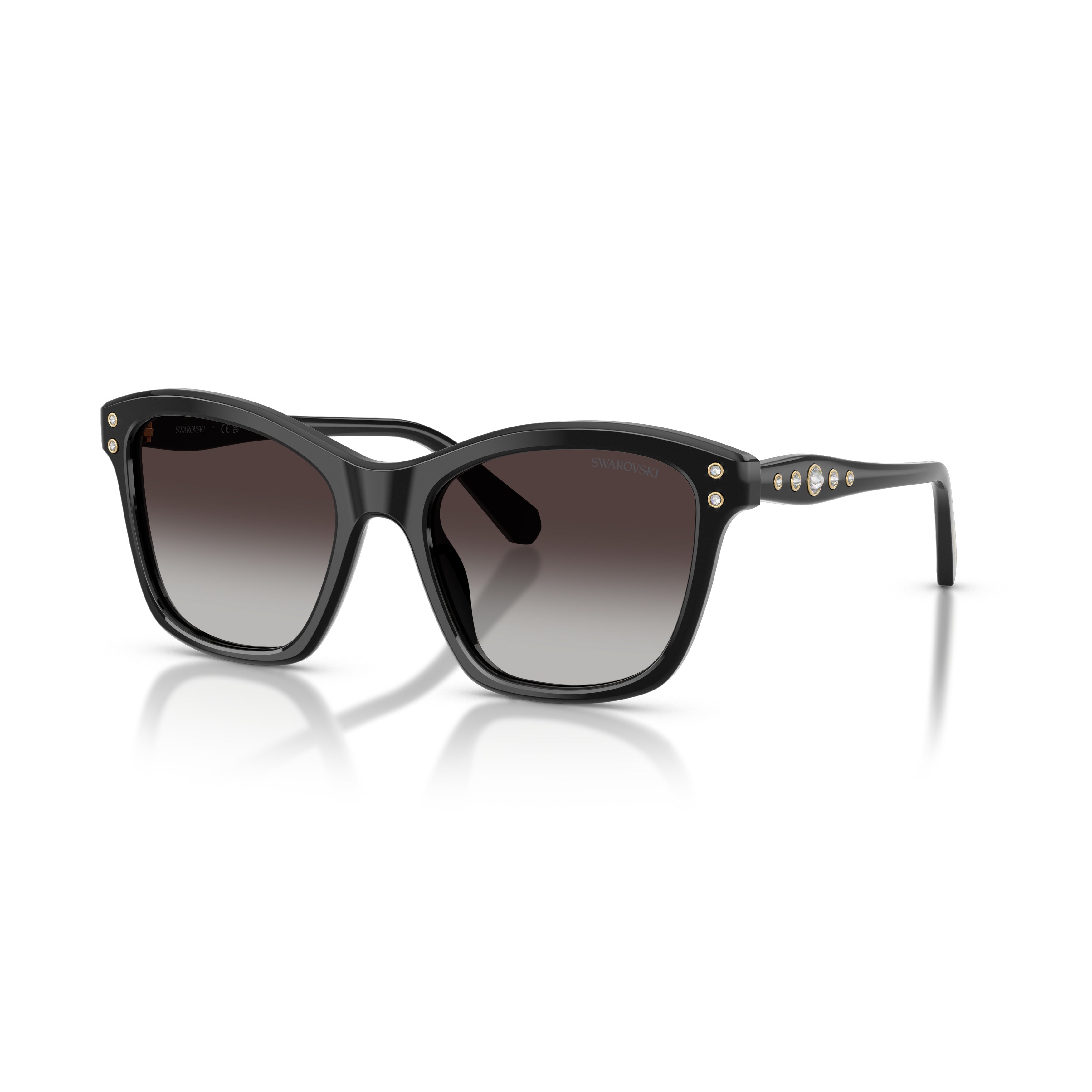 0Sk6063 Bold Square Frame Sunglasses with Crystal Embellishments